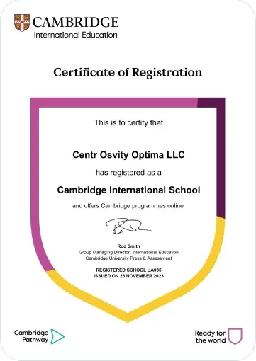 Cambridge International School certificate
